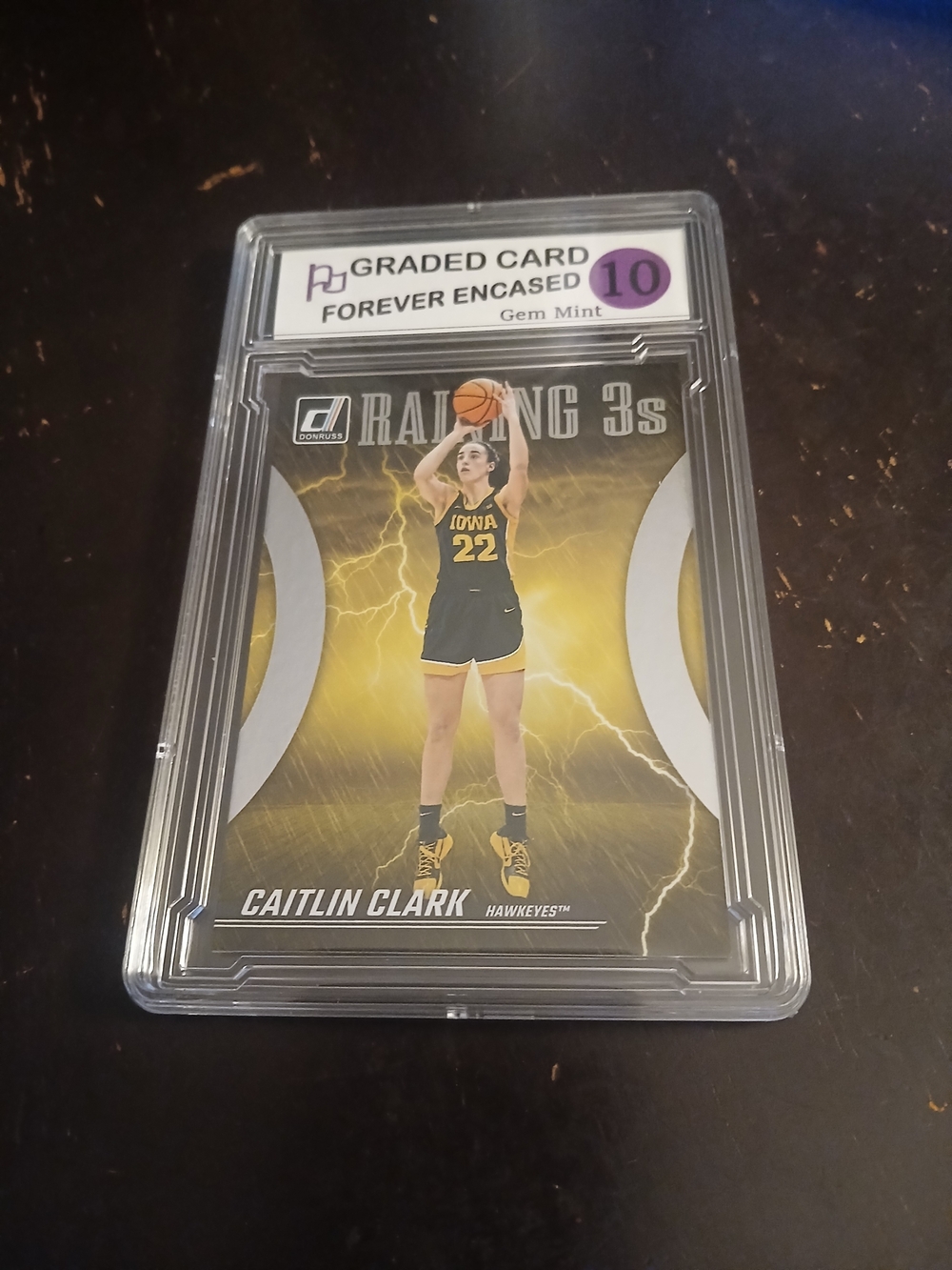 Donruss Raining 3s Caitlin Clark Rookie Silver Foil -Gem Mint 10